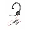 HP Poly Blackwire 3315 headset mono USB-C + ficha 3,5 mm + adaptador USB-C/A