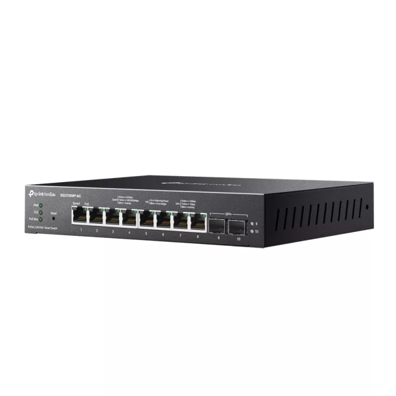 TP-Link Omada Switch Smart 8 portas 2.5GBASE-T e 2 portas 10GE SFP+ com 8 portas PoE+