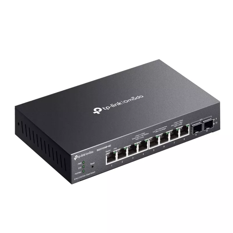 TP-Link Omada Switch Smart 8 portas 2.5GBASE-T e 2 portas 10GE SFP+ com 8 portas PoE+