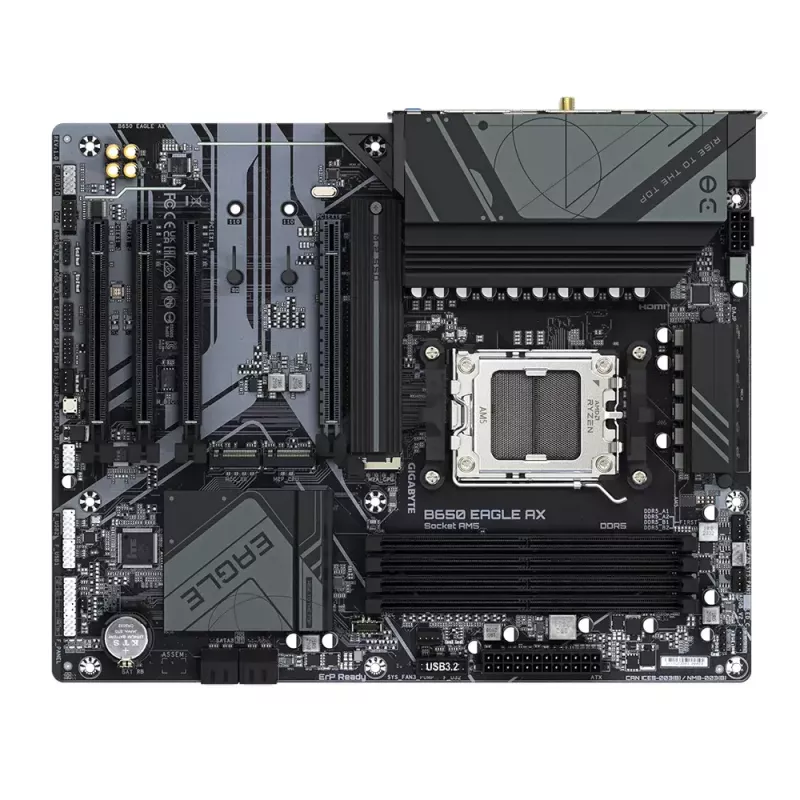 Gigabyte B650 EAGLE AX placa-mãe, ATX, AMD B650, Socket AM5, DDR5, 4x DIMM, até 256 GB, 3x M.2 (1x PCIe 5.0), Wi-Fi 6E, Bluetooth