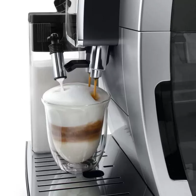 Máquina de café expresso combinada DeLonghi Dinamica Plus ECAM380.85.SB — depósito de água de 1,8 L, depósito de café em grão de 300 g, 15 bar