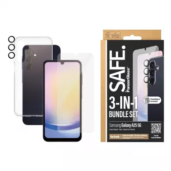 PanzerGlass SAFE. by ® pacote de proteção 3-em-1 Samsung Galaxy A25 5G