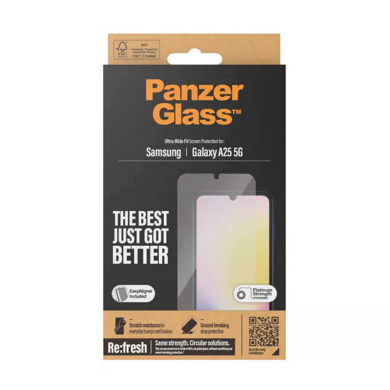 PanzerGlass ® película de proteção de ecrã Samsung Galaxy A25 5G | Ultra-Wide Fit com EasyAligner