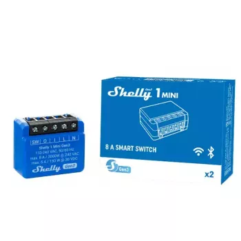 Interruptor inteligente Shelly 1 Mini Gen3 1P sem fios 110-240V