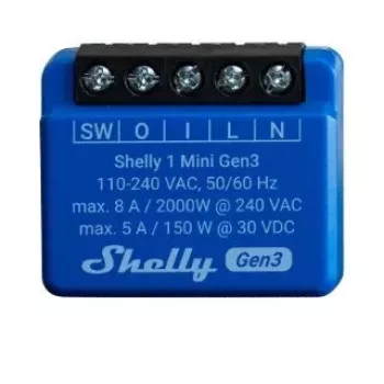 Interruptor inteligente Shelly 1 Mini Gen3 1P sem fios 110-240V