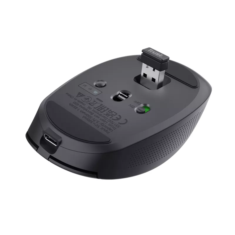 Rato Trust Ozaa escritório destro RF sem fios + Bluetooth ótico 3200 DPI