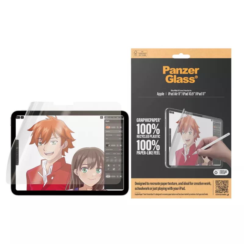 PanzerGlass ® proteção de ecrã GraphicPaper® iPad Air 11'' (2024-2026) | iPad 11'' (2025-2026) | iPad 10.9'' (2022) | Ultra-Wide Fit