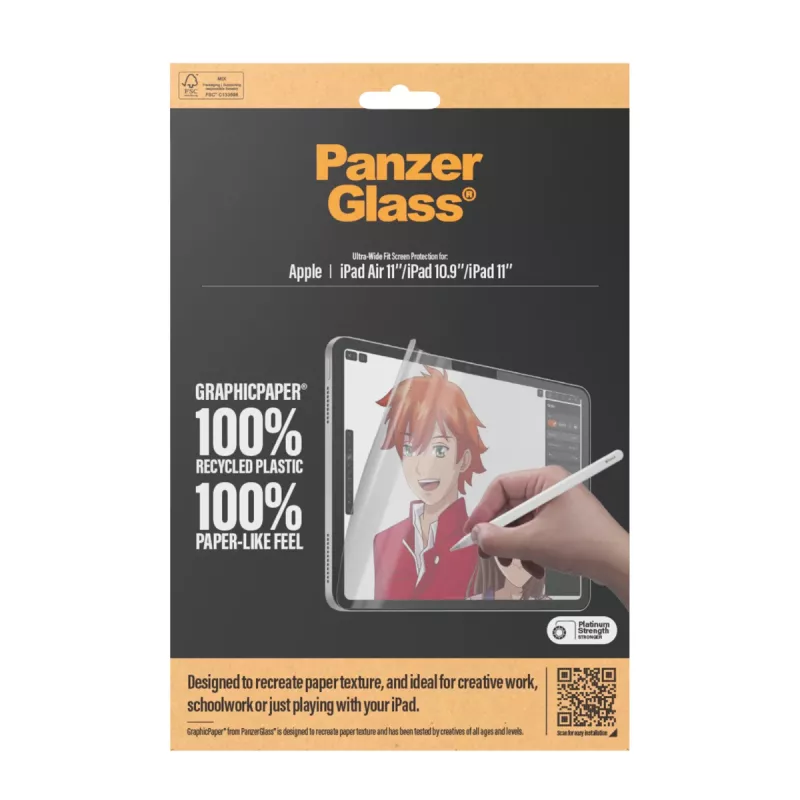 PanzerGlass ® proteção de ecrã GraphicPaper® iPad Air 11'' (2024-2026) | iPad 11'' (2025-2026) | iPad 10.9'' (2022) | Ultra-Wide Fit