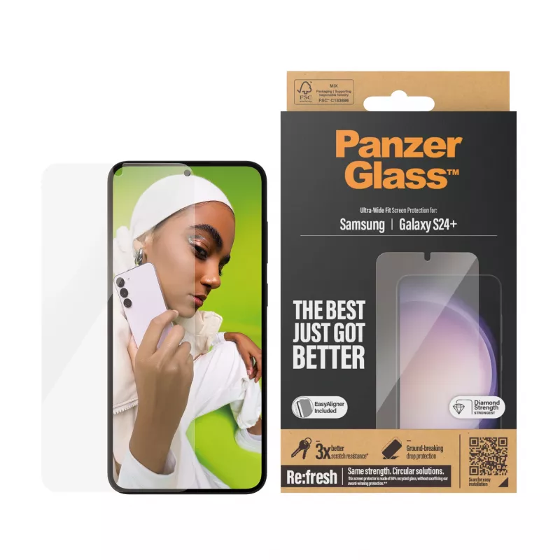 Película protetora de ecrã PanzerGlass ® Samsung Galaxy S24+ | Ultra-Wide Fit com EasyAligner