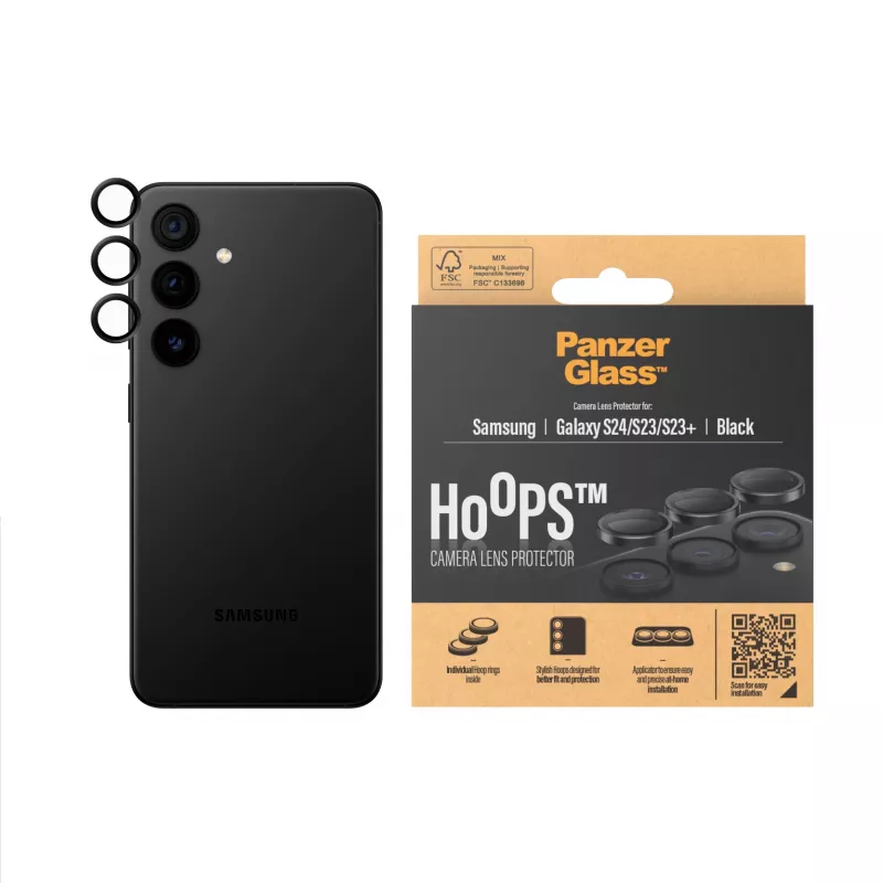 Proteção de lente da câmara PanzerGlass ® Hoops® preto Samsung Galaxy S24 | S23 | S23+