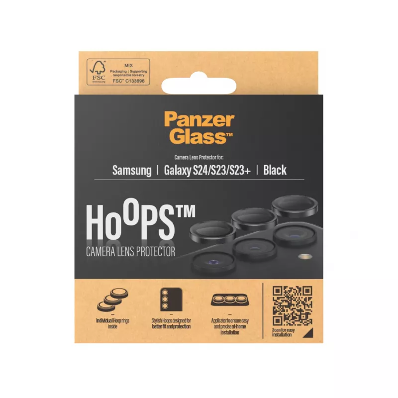 Proteção de lente da câmara PanzerGlass ® Hoops® preto Samsung Galaxy S24 | S23 | S23+