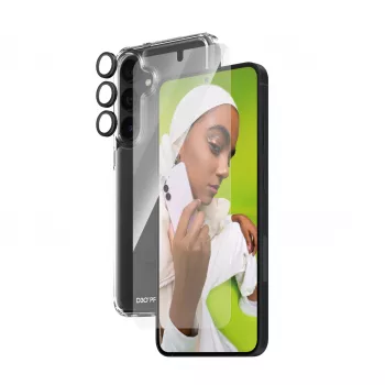 Pacote de proteção 3-em-1 PanzerGlass ® Samsung Galaxy S24+ | Ultra-Wide Fit com EasyAligner