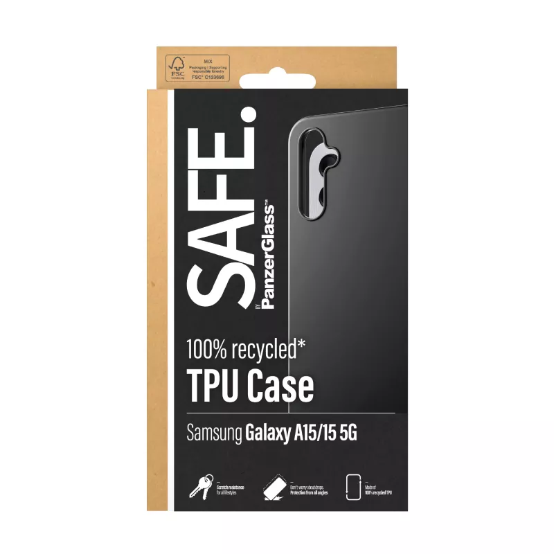 Capa TPU PanzerGlass SAFE. by ® Samsung Galaxy A15 | A15 5G | preto