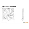 be quiet! Pure Wings 3 140mm PWM branco ventoinha para computador 14 cm 1 unid.