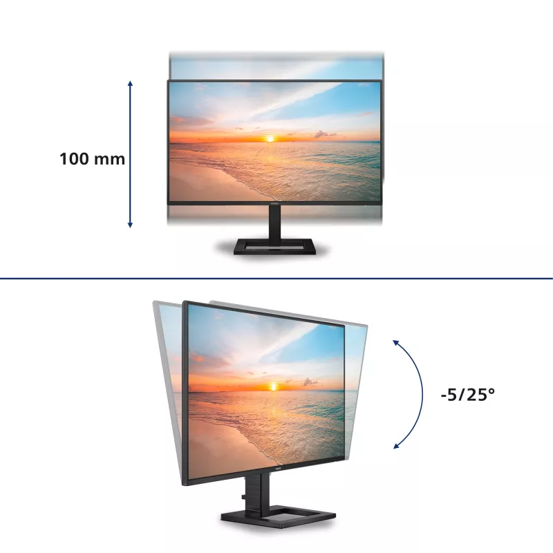 Philips 1000 series 27E1N1600AE/00 monitor de computador 68,6 cm (27 polegadas) 2560 x 1440 píxeis Quad HD LCD preto