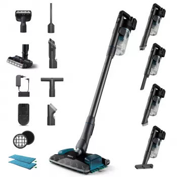 Aspirador com bateria Philips 8000 series XC8057/01, sem fios sem saco 0.6 L, 25.2V, seco e húmido, bateria removível