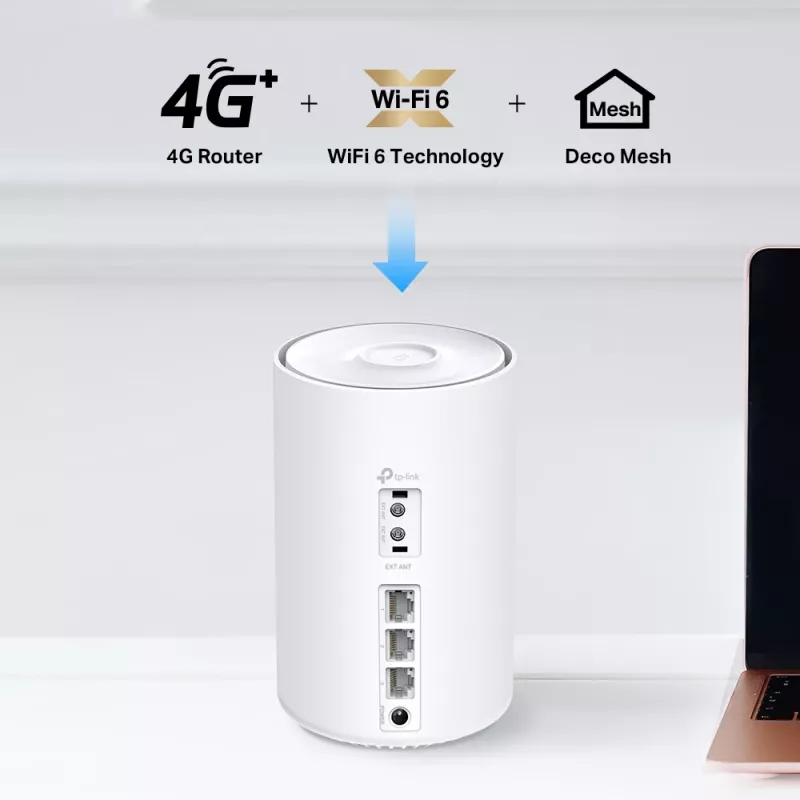 TP-Link 4G+ AX1500 Whole Home Mesh WiFi 6 Gateway, branco, interno, router mesh, 190 m², dual-band (2,4 GHz / 5 GHz), Wi-Fi 6 (802.11ax)
