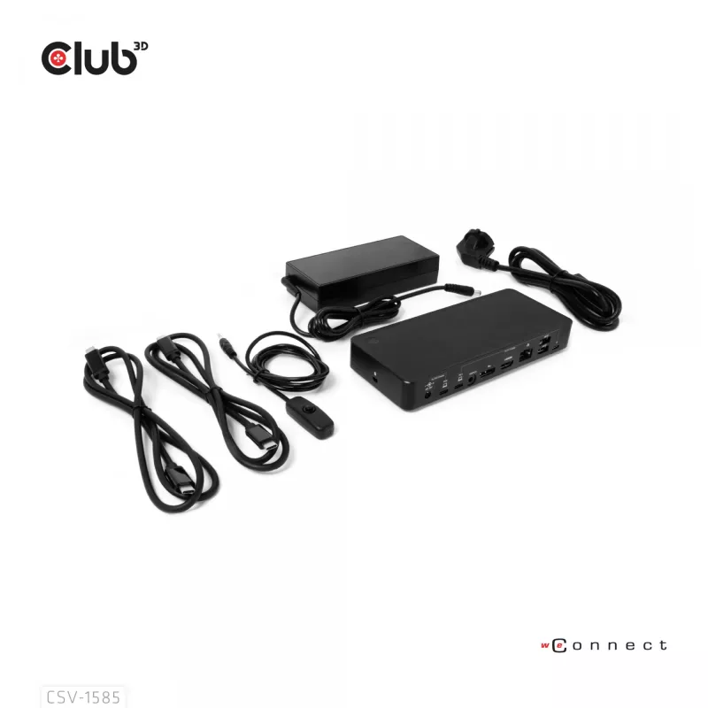 CLUB3D DisplayPort/HDMI KVM switch/dock 4K60Hz para entradas USB Type-C