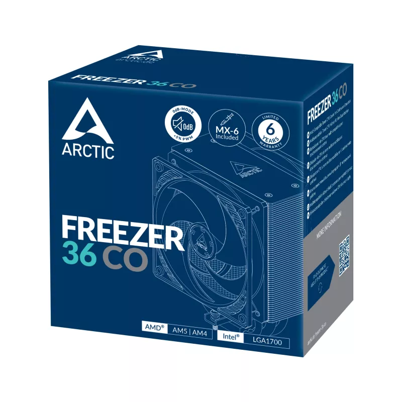 ARCTIC Freezer 36 CO dissipador de CPU torre multi-compatível para funcionamento contínuo