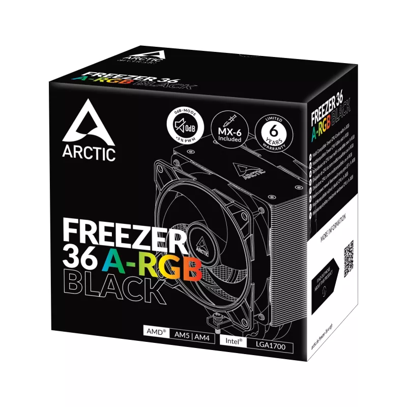 ARCTIC Freezer 36 A-RGB (preto) dissipador de CPU torre multikompatível com A-RGB