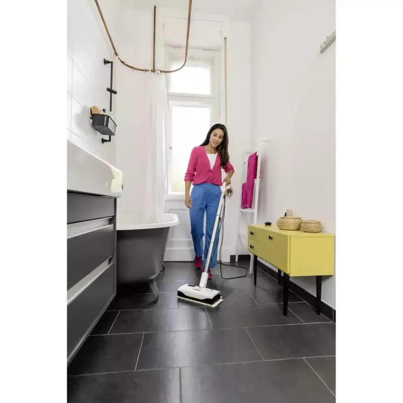 Limpa-vidros a vapor Karcher SC 1 UPRIGHT, depósito 0,2 l, 1300 W, 30 m²/h, 2,1 kg, branco/preto