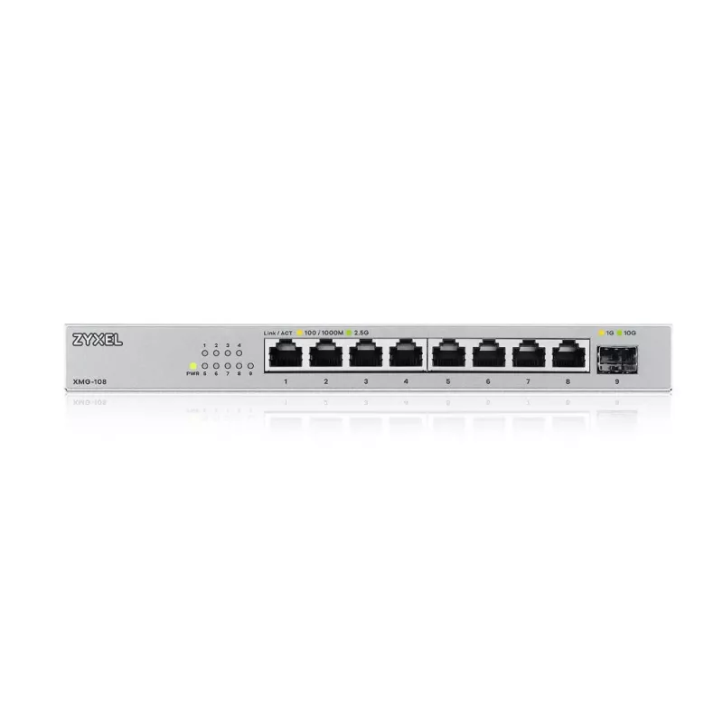 Zyxel XMG-108 não gerido 2.5G Ethernet (100/1000/2500) prateado