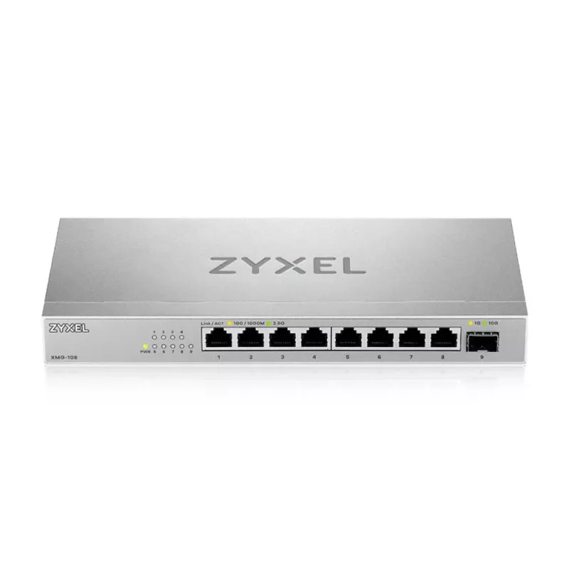 Zyxel XMG-108 não gerido 2.5G Ethernet (100/1000/2500) prateado