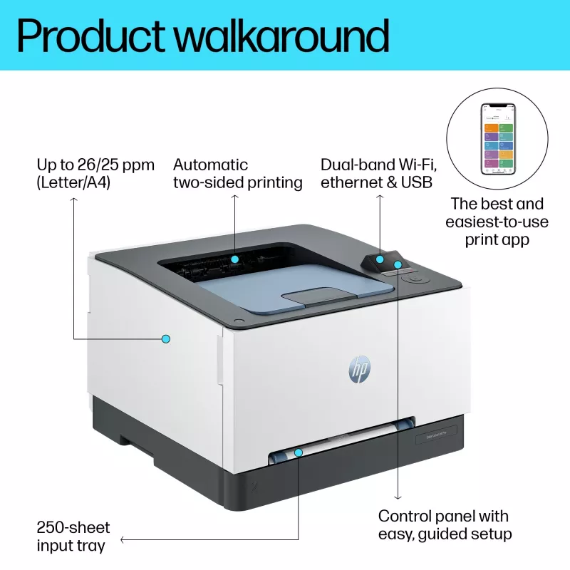 HP Color LaserJet Pro 3202dw, laser, cor, 600 x 600 DPI, A4, 25 ppm, impressão frente e verso
