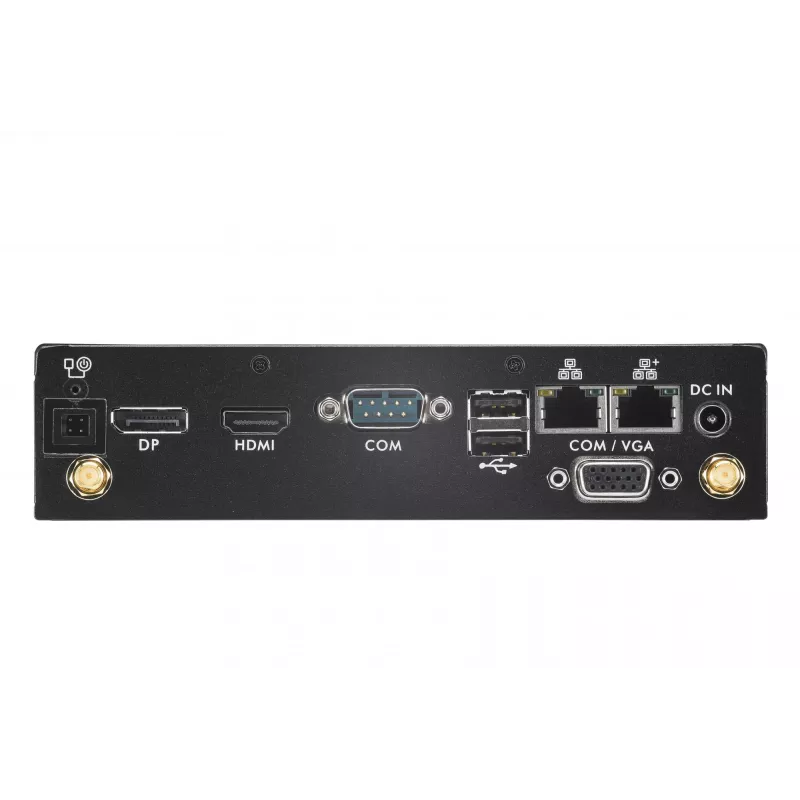 Barebone Shuttle XPC slim DS50U, Intel Celeron 7305, 2x LAN (1x 2,5 Gbit, 1x 1 Gbit), 1x COM, 1x HDMI, 1x DP, 1x VGA, sem ventoinha, funcionamento contínuo 24/7