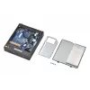 Barebone Shuttle XPC slim DS50U, Intel Celeron 7305, 2x LAN (1x 2,5 Gbit, 1x 1 Gbit), 1x COM, 1x HDMI, 1x DP, 1x VGA, sem ventoinha, funcionamento contínuo 24/7
