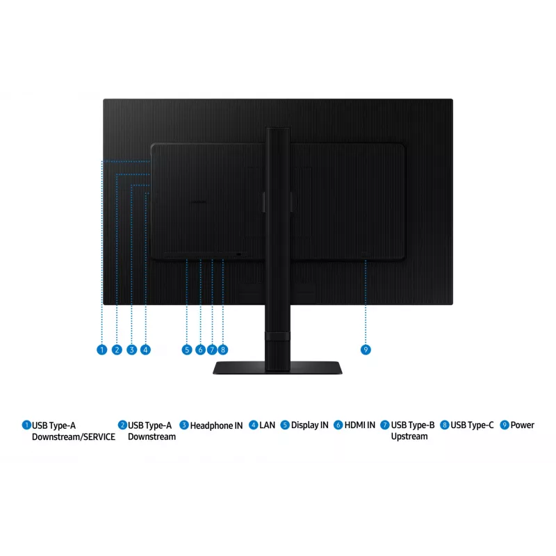Samsung ViewFinity S8 S27D800UAU (LS27D800UAUXEN) monitor 68,6 cm (27 polegadas) 4K UHD IPS, 3840 x 2160, 60 Hz, HDR10, USB-C 90W, altura ajustável, preto