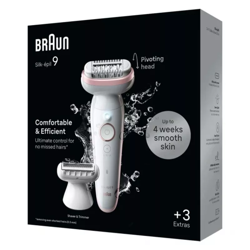 Depiladora Braun Silk-epil 9 9-030, 40 pinças, branca