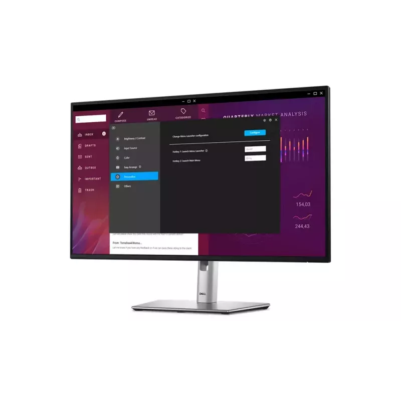 Monitor Dell P2725H IPS LCD de 27 polegadas — Full HD 1920x1080, 100 Hz, 8 ms, 300 cd/m², hub USB 3.2, HDMI, VESA, altura ajustável, preto