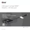 Hub CLUB3D USB-C® para HDMI™ duplo 4K60Hz M/F+PD3.0 100 W