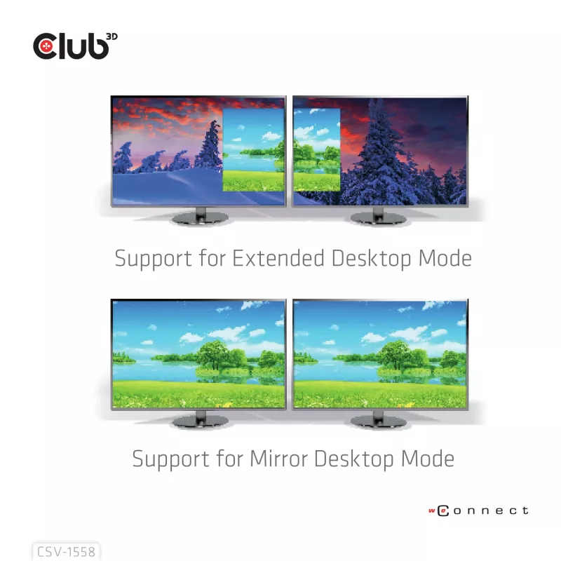 Hub CLUB3D USB-C® para HDMI™ duplo 4K60Hz M/F+PD3.0 100 W