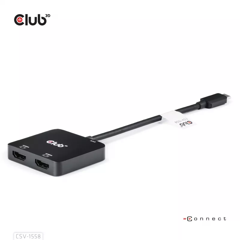 Hub CLUB3D USB-C® para HDMI™ duplo 4K60Hz M/F+PD3.0 100 W