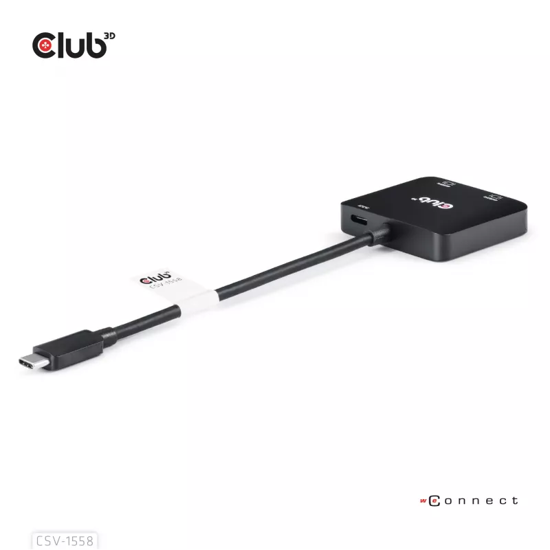 Hub CLUB3D USB-C® para HDMI™ duplo 4K60Hz M/F+PD3.0 100 W