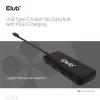 Club3D CSV-1548 hub USB-C, 4x USB-C 10 Gbps, 100W PD, preto