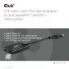 Divisor de vídeo Club 3D CSV-1478 USB Type-C (com adaptador USB-A) para DisplayPort duplo 4K60Hz, preto