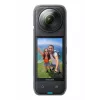 Câmara de ação Insta360 X4 — 72 MP, 8K (7680×3840) CMOS, sensor de 1/2 polegada, ecrã integrado, Wi‑Fi, 120 fps, MicroSD, 602 g, preto