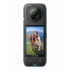 Câmara de ação Insta360 X4 — 72 MP, 8K (7680×3840) CMOS, sensor de 1/2 polegada, ecrã integrado, Wi‑Fi, 120 fps, MicroSD, 602 g, preto