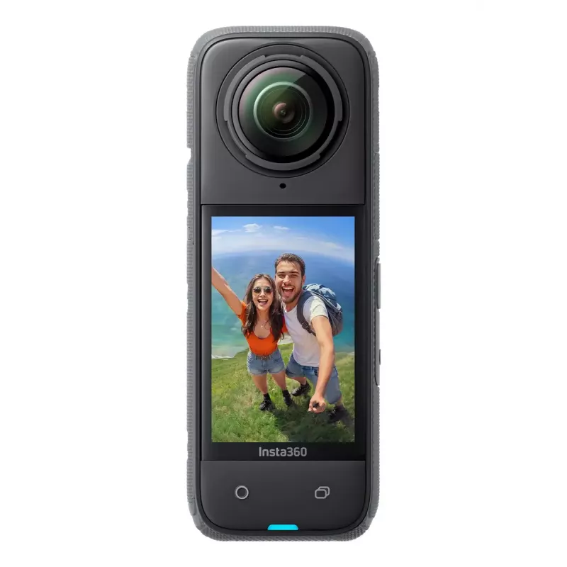Câmara de ação Insta360 X4 — 72 MP, 8K (7680×3840) CMOS, sensor de 1/2 polegada, ecrã integrado, Wi‑Fi, 120 fps, MicroSD, 602 g, preto