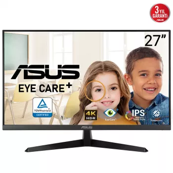 Monitor de computador ASUS VY27UQ 68,6 cm (27 polegadas) 3840 x 2160 píxeis 4K Ultra HD LCD preto