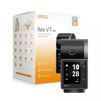 Câmara de vigilância IP IMOU Rex VT Pro — instalação em mesa, 2880×1620, 3,6 mm, zoom digital de 8x, campo de visão de 87°×48°, ecrã de 2,4 polegadas