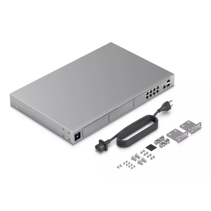 Switch gerido UBIQUITI UniFi Dream Machine Pro Max, 9 portas 2.5G Ethernet, rack 1U, 2×SFP+, suporte 10G, 60W de potência