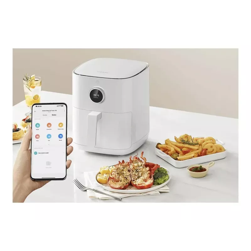 Fritadeira de ar quente Xiaomi BHR8234EU 4.5 L 1500 W Branca, Touch-OLED, controlo por app Wi‑Fi