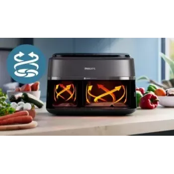 Fritadeira de ar quente Philips 3000 Série NA351/00 — 9 L, 2750 W, 8 programas, Rapid Air