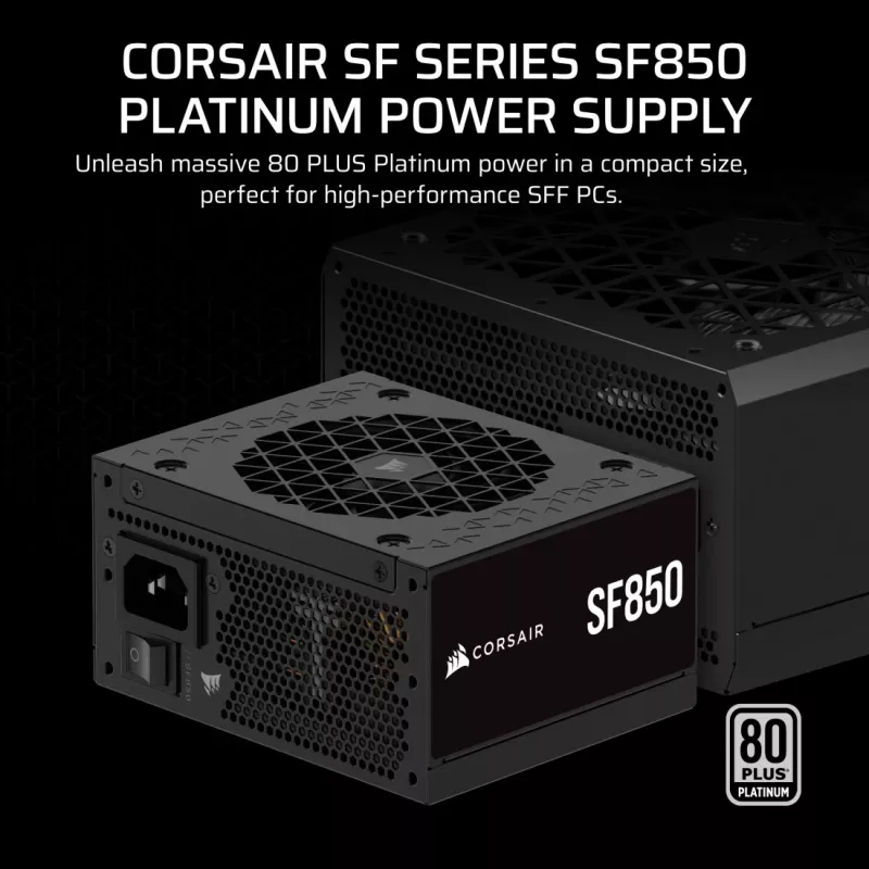 Fonte de alimentação Corsair SF850 SFX, 850 W, 80 PLUS Platinum, modular (CP-9020256-EU)