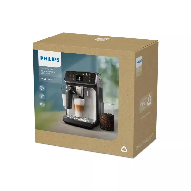 Máquina de café expresso Philips EP4449/70 – automática, depósito de água de 1,8 l, depósito de café de 275 g, moinho cerâmico, 15 bar