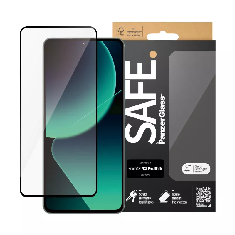 Protetor de ecrã PanzerGlass SAFE. by ® Xiaomi 13T | 13T Pro | Ultra-Wide Fit